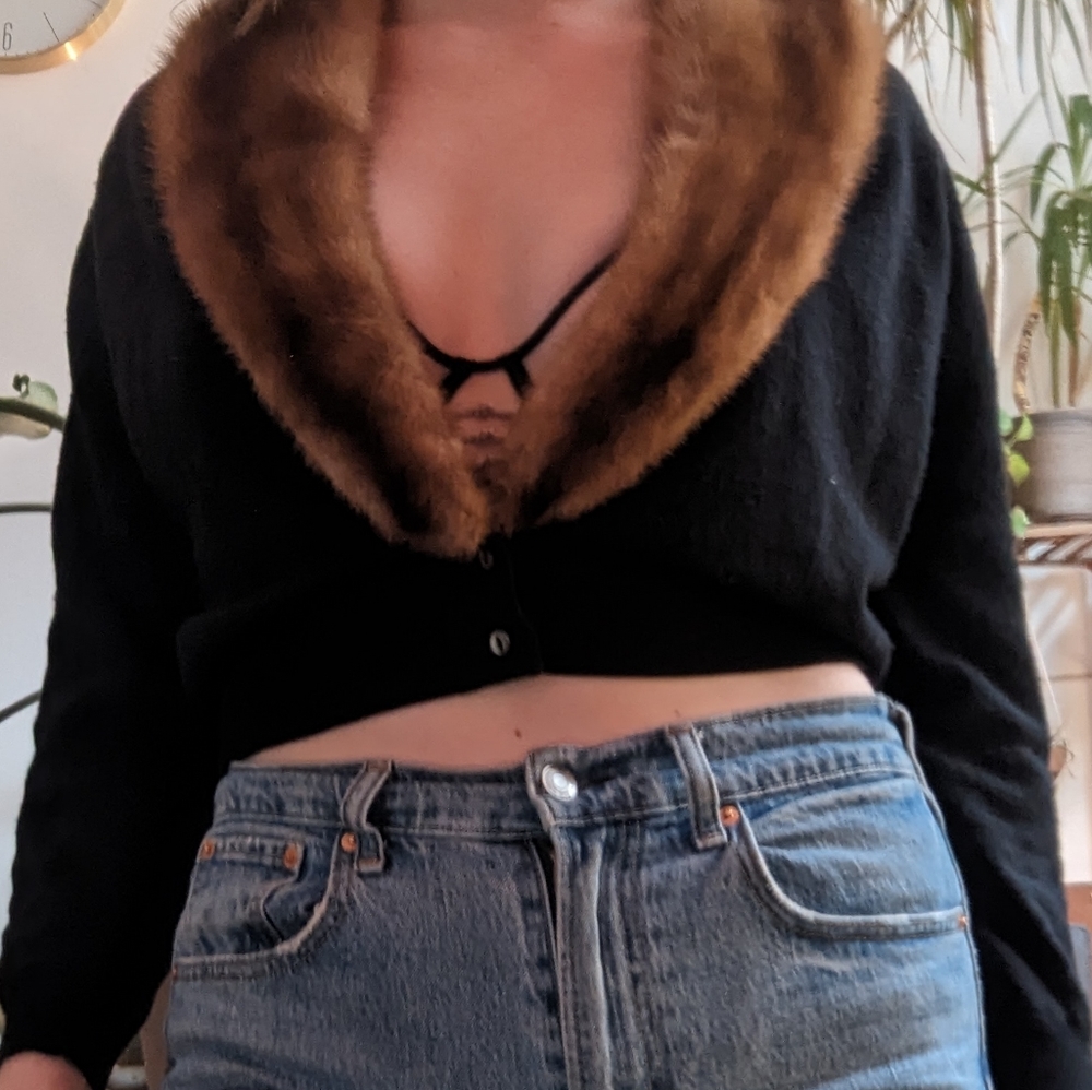 Mob wife Cashmere and mink cardigan by Pringle